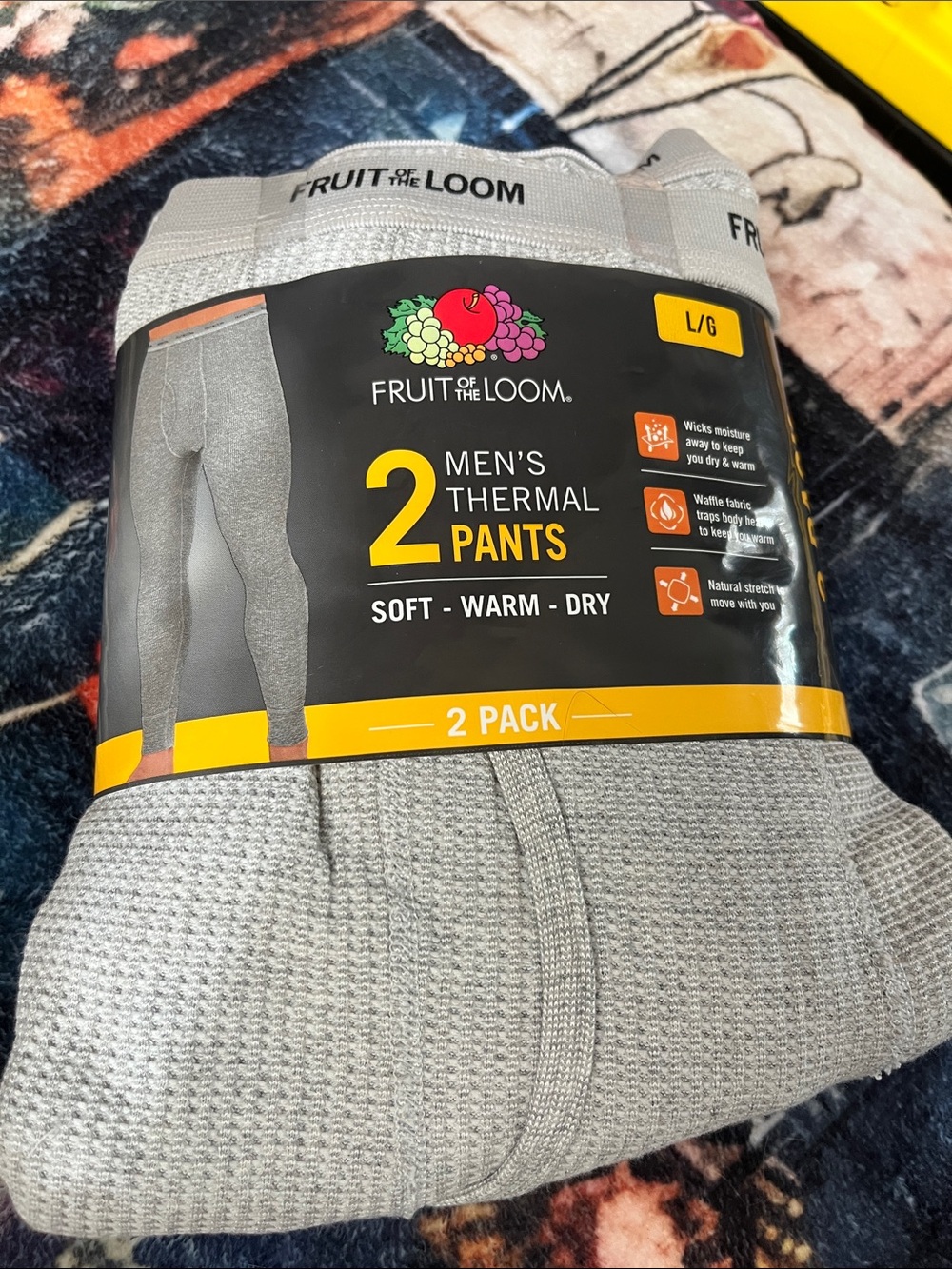 Fruit of the Loom Men's Thermal Pants - Light Gray (2 Pack)